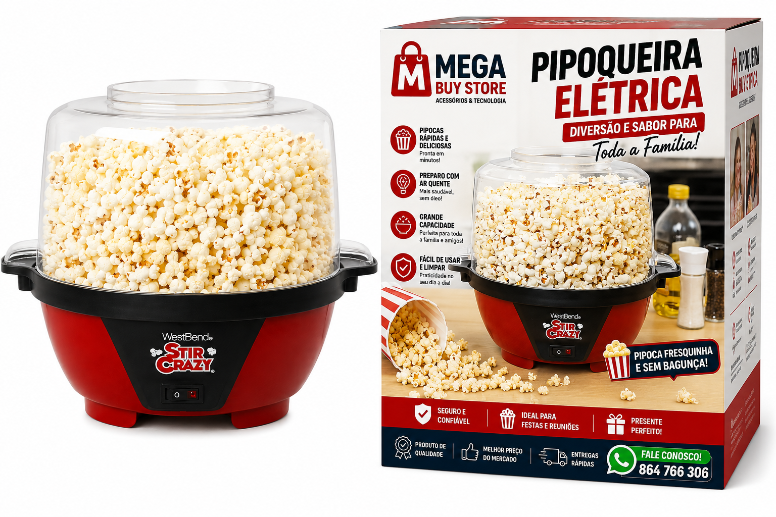 Máquina de pipoca Elétrica