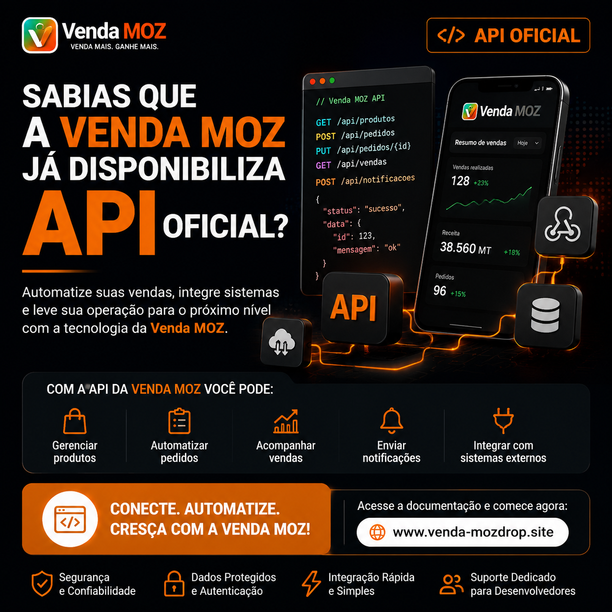 Venda MOZ disponibiliza API oficial para automatizar vendas e criar novas integrações
